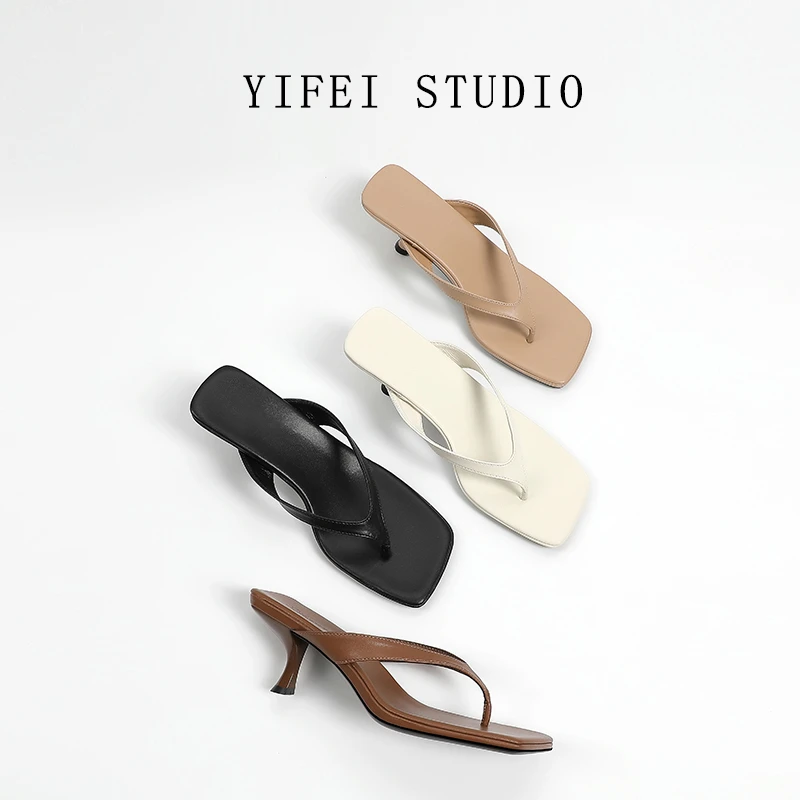 【跟高5CM】凉鞋女款2025新款爆款老钱风必备女鞋沙滩人字凉拖鞋夏