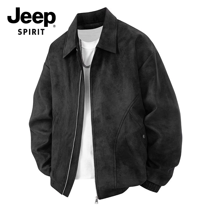 JEEPSPIRIT吉普美式潮牌工装夹克男士秋冬季宽松休闲百搭上衣外套