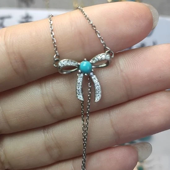 绿松石珠宝奇石银S925镶嵌