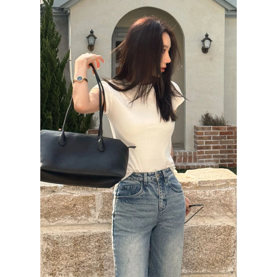 Li Hui Er李慧儿【星漫昭和】2025新款轻奢极简舒适圆领短袖T恤9511