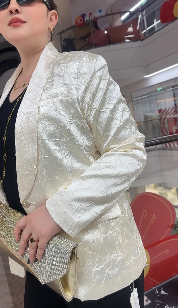欧美风长袖西装盘扣中式复古百搭西服女士上衣中国风