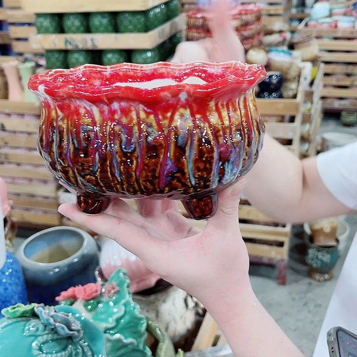 有孔，凑10元包邮陶瓷花盆发货！