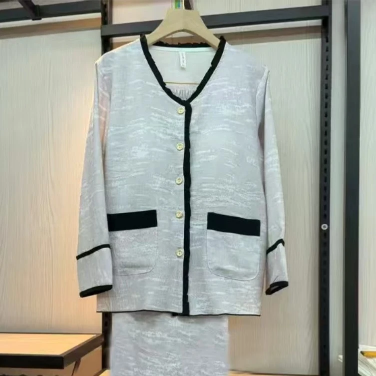 【509】春秋小香风开衫款长袖长裤带胸外穿家居服套装