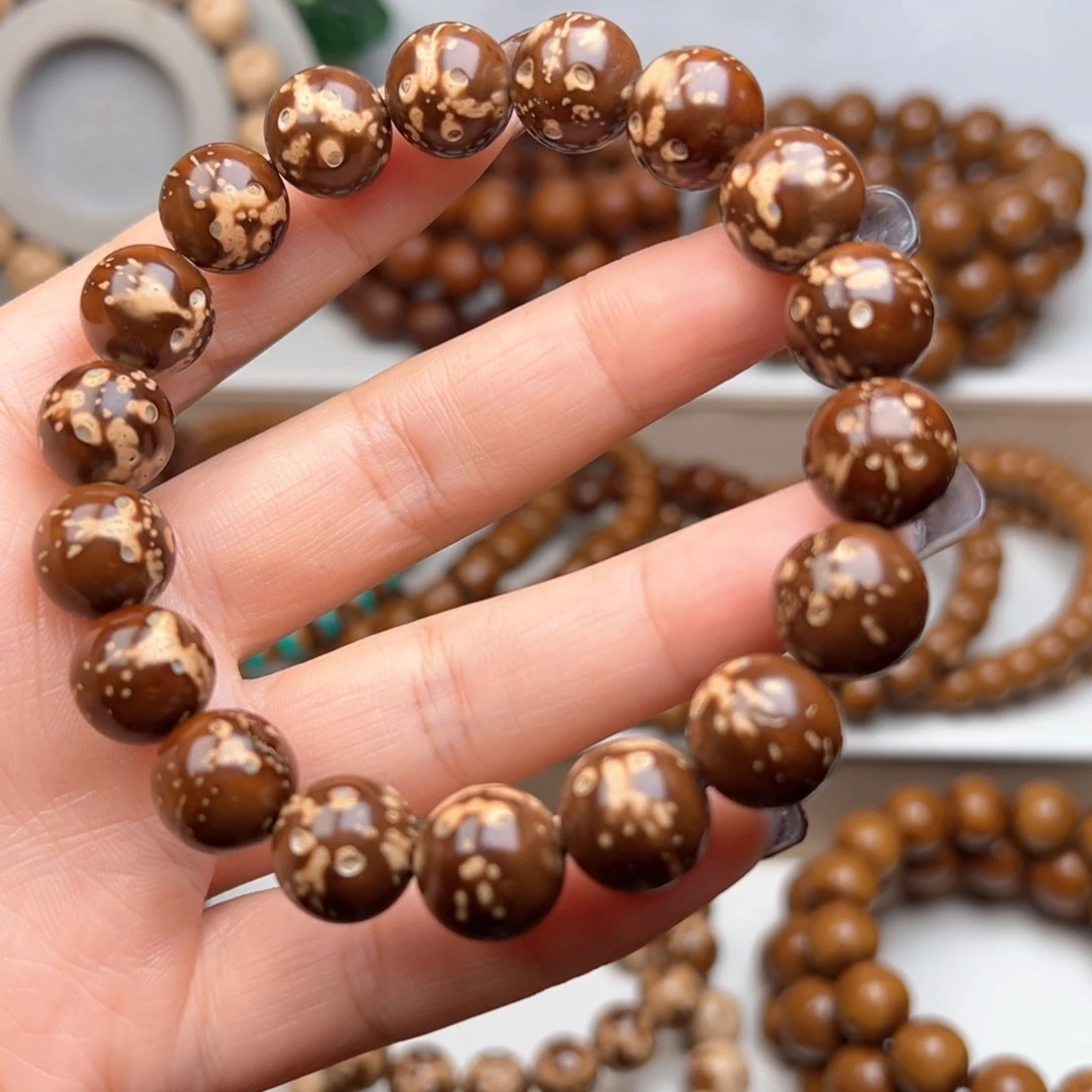 紫金鼠手串老*12.5花皮怪怪鼠