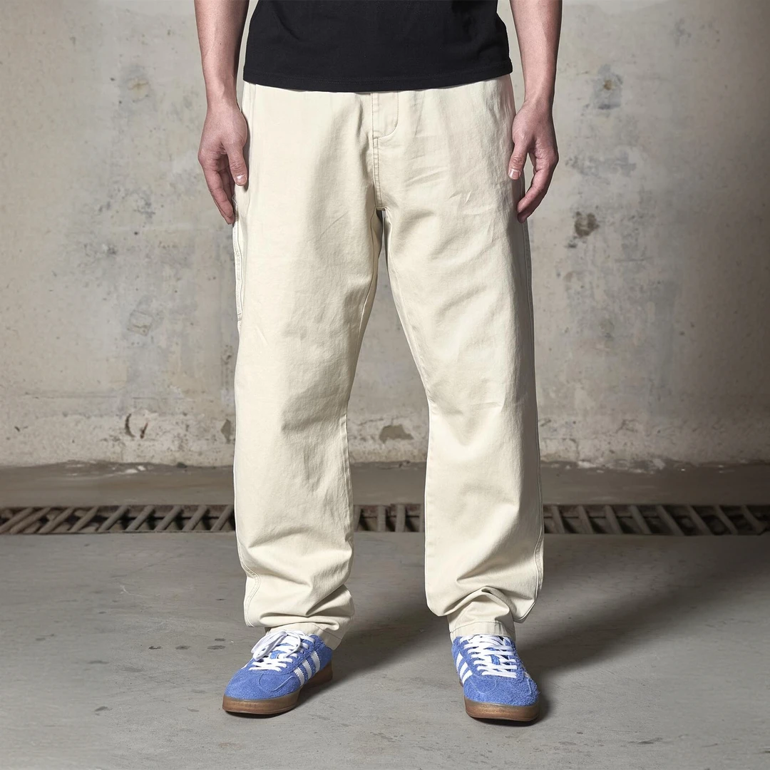2025春夏新款潮流休闲裤做旧直筒工装伐木裤复古宽松长裤裤子
