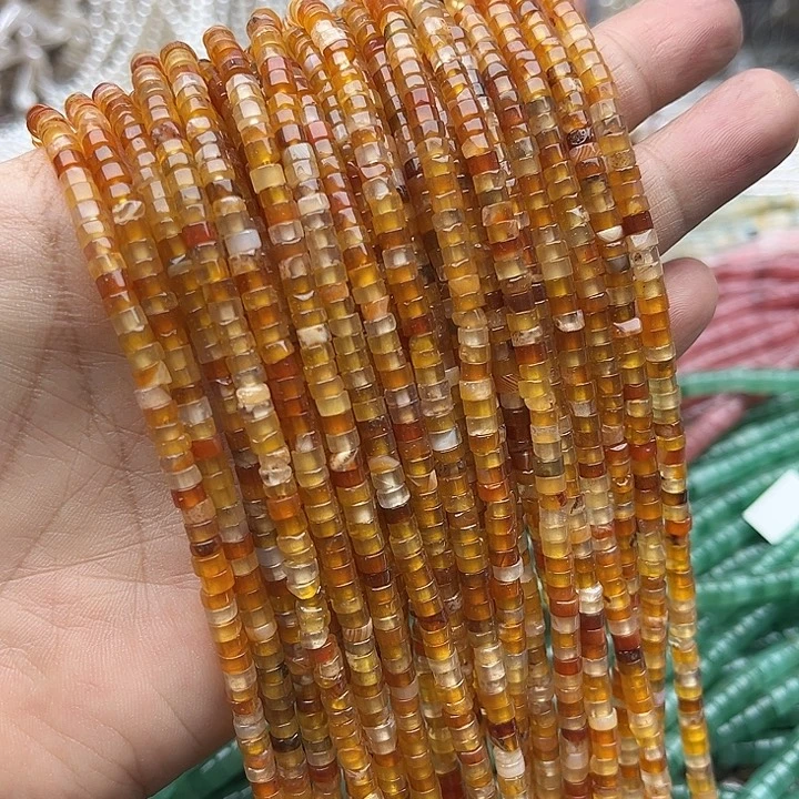 玛瑙/玉髓未镶嵌珠宝半成品一条4/2mm左右玛瑙直切