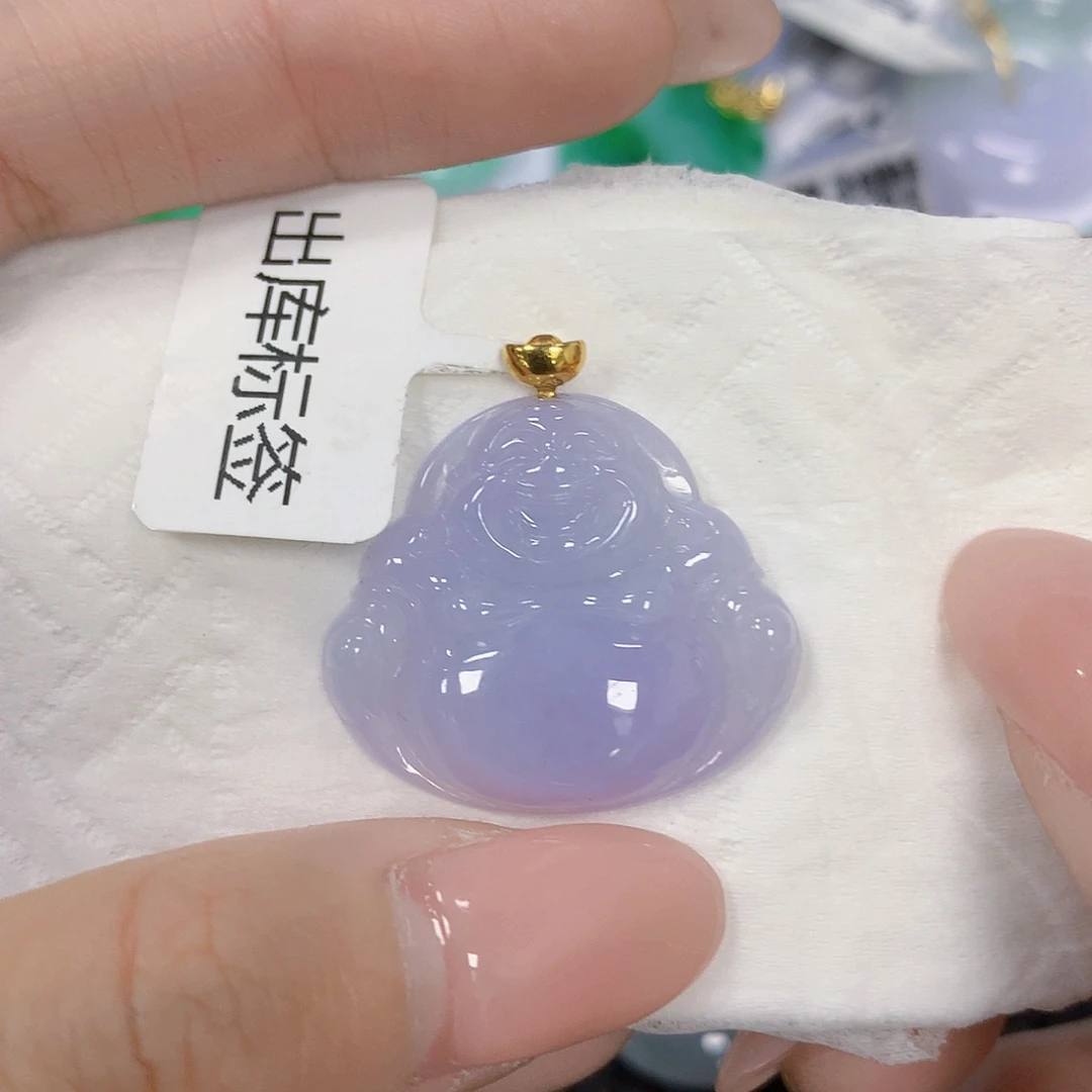 翡翠18K金镶嵌颈饰天然翡翠a货 百元以上9米证书费自理