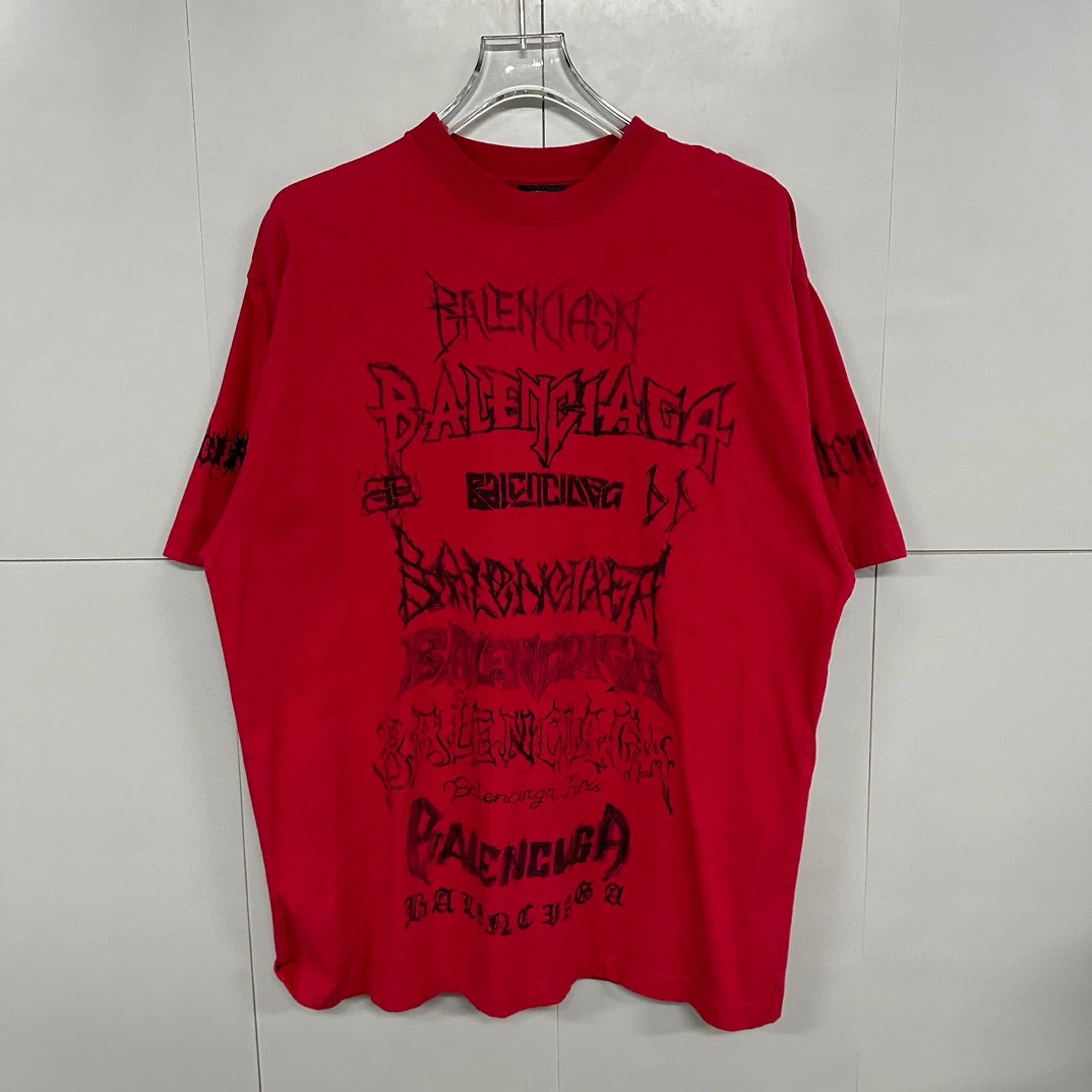 未使用 Balenciaga/巴黎世家 龙年限定字母logo短袖 M码 D14217