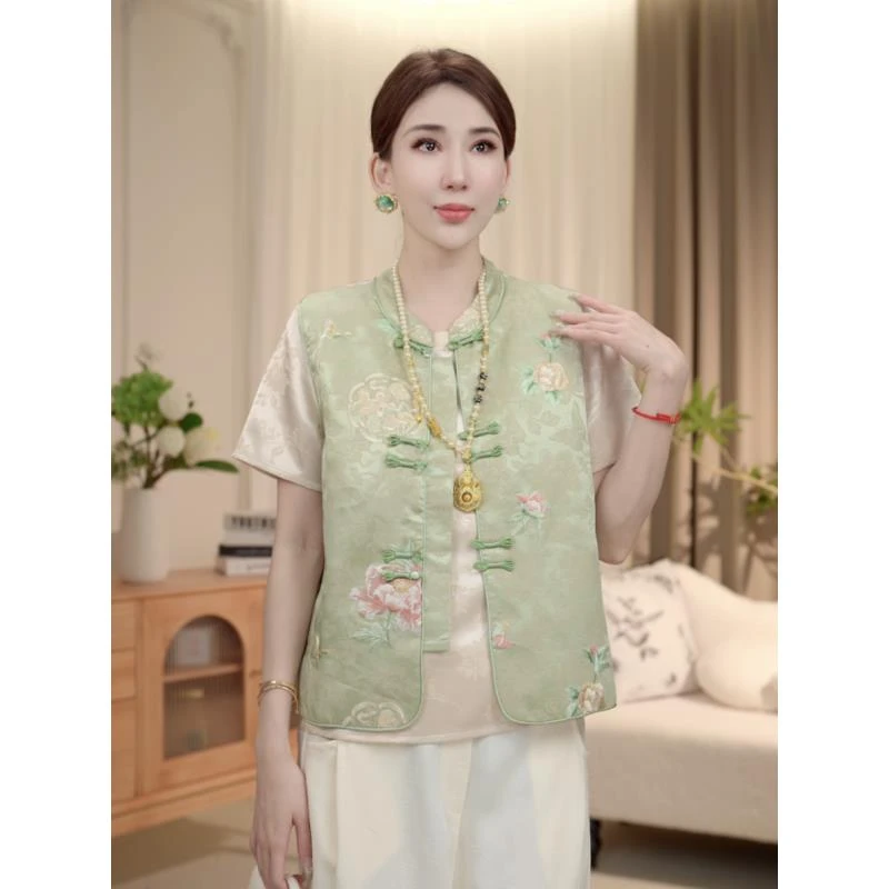 新款专柜时尚气质刺绣马甲cs1166—晶晶