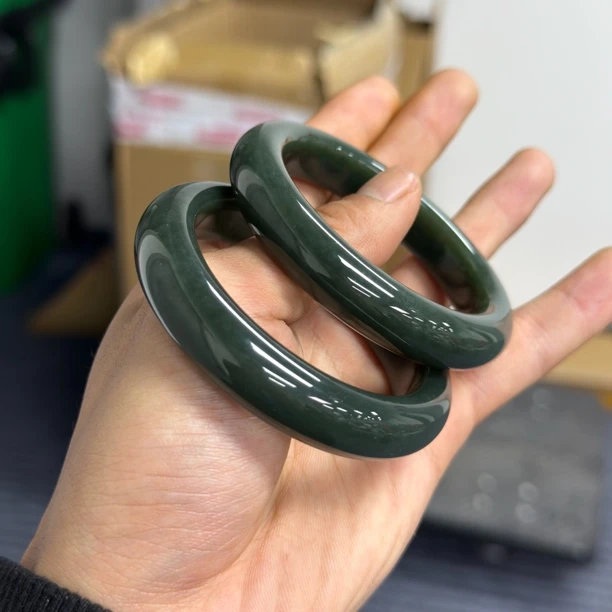 【潜珑珺】LLJ-0801和田玉新疆且末蓝手镯多样性拍一发一