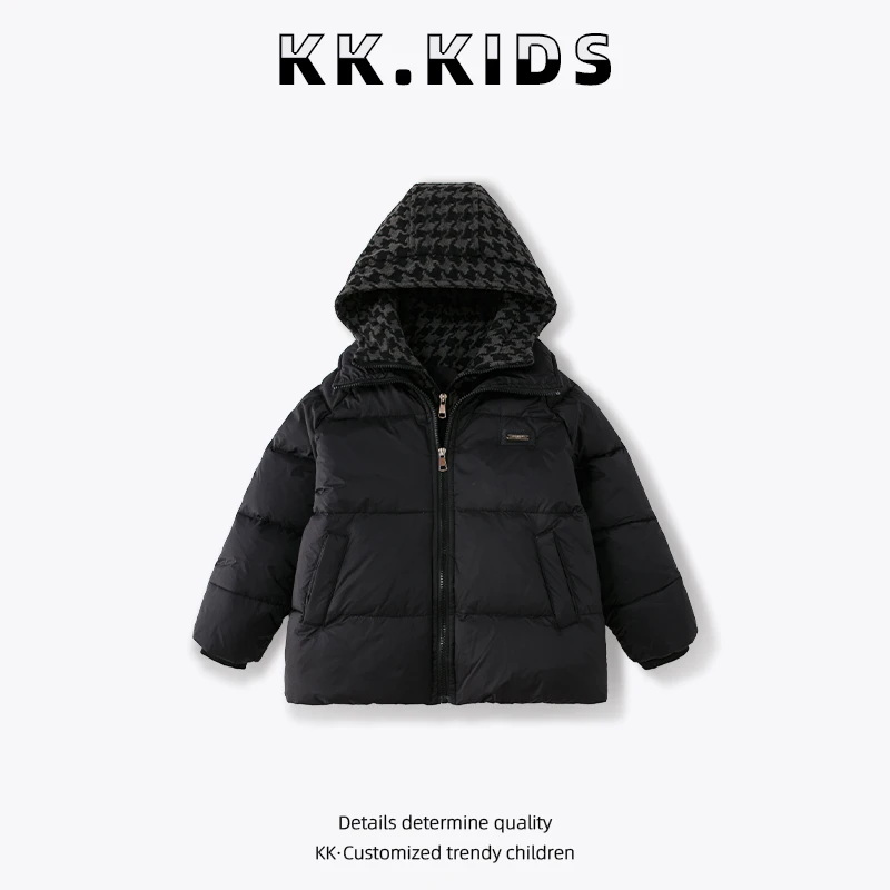 儿童羽绒服韩版童装加厚亲子款假两件羽绒服-qk23125