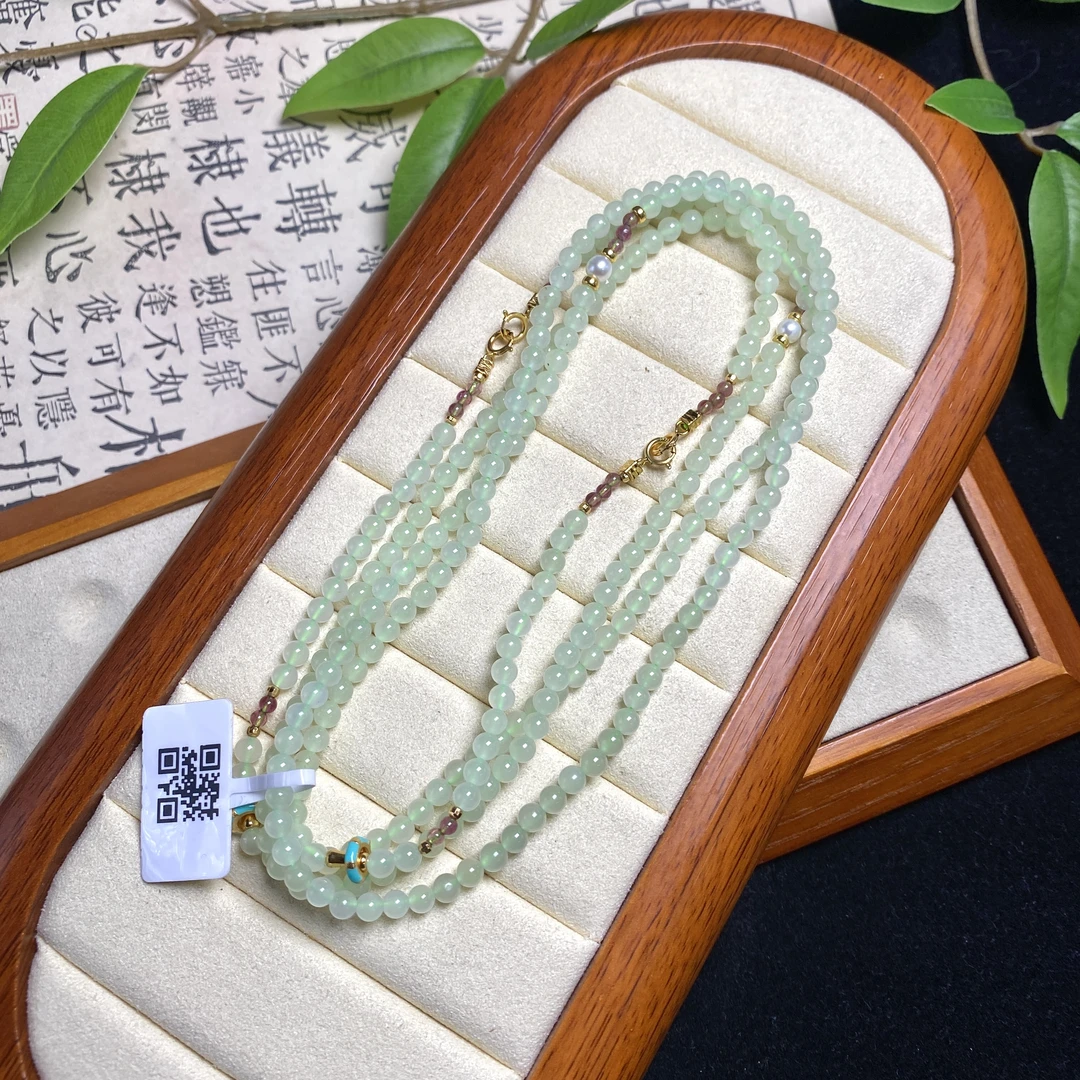 和田玉晴水小米珠万能链-约4mm-ZCQS010-HYT-多样性发一