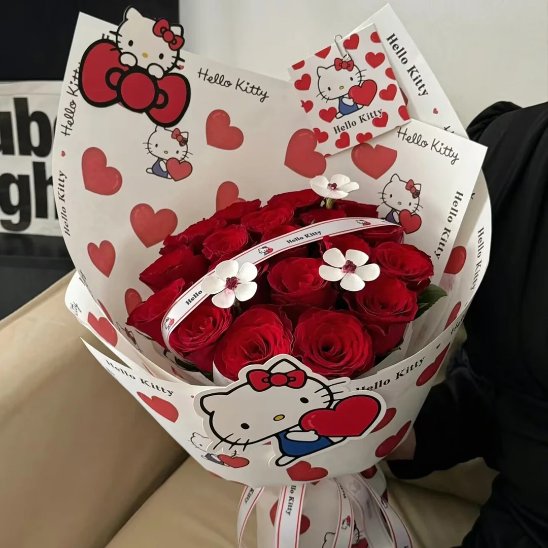 永生花hellokitty玫瑰花抱抱桶仿真香皂花束送女朋友创意生日礼物