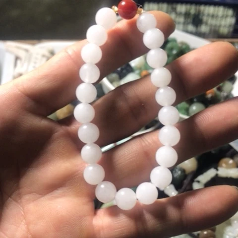 石英质玉（金丝玉）手链未镶嵌