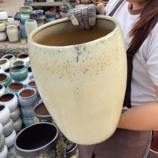 紫砂花盆口22高33瑕疵瑕疵