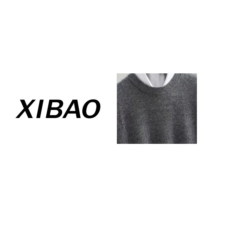 【100%纯山羊绒】男款圆领长袖羊绒衫新XWY1218