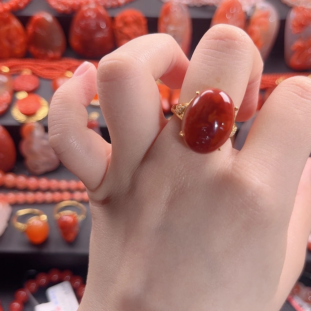 南红玛瑙南红银S925镶嵌