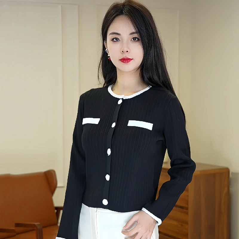 针织衫毛衣外套2024年新款小香风开衫百搭打底衫-MOGA01KCD018B11