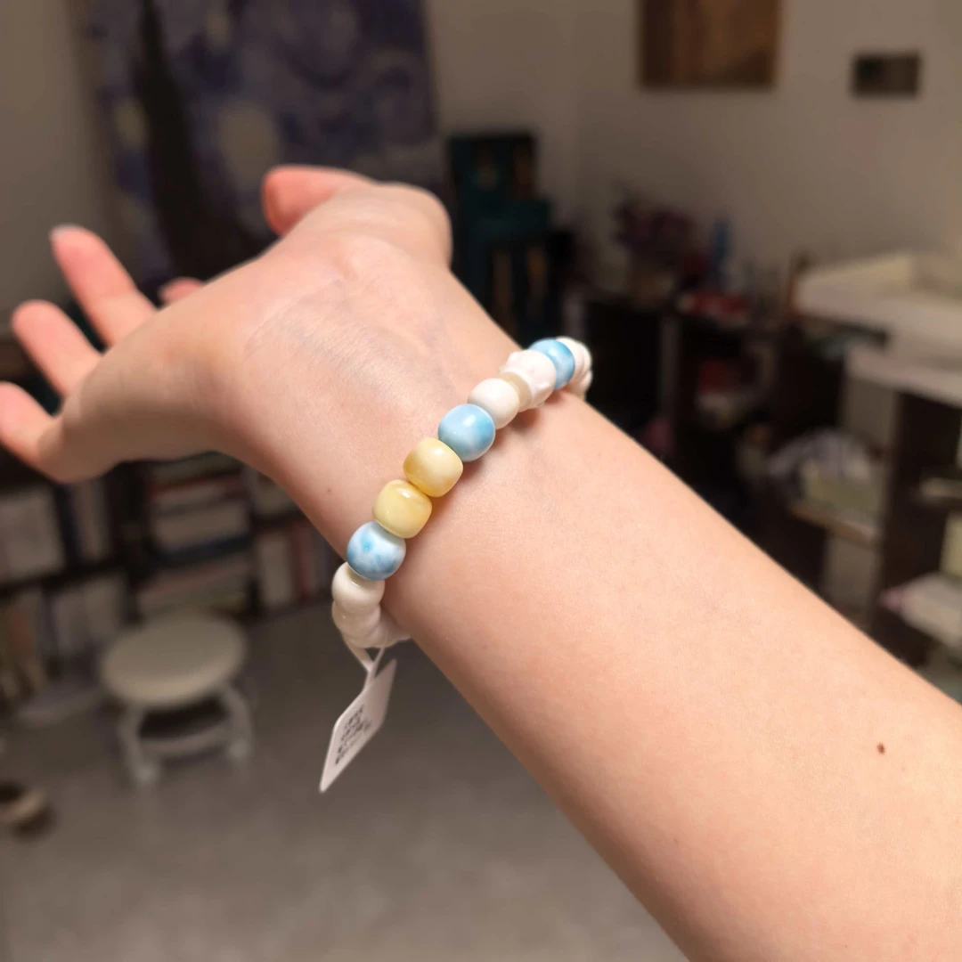 【蓝白芝士·新品大蓝宝】气质款8.5mm大果珠宝天然原创链多样发一