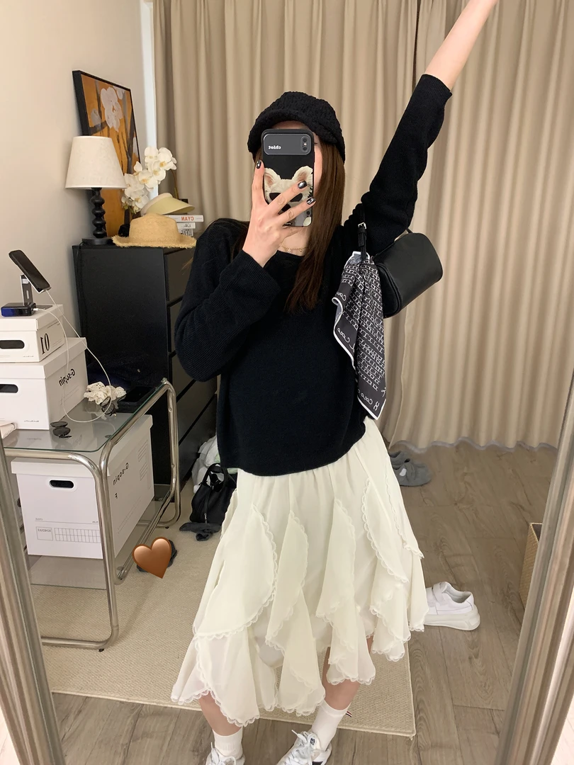 2025春季新款宽松显瘦慵懒风纸片针织女上衣