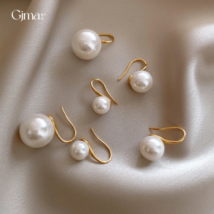 FM气质电镀简约优雅百搭耳环法式复古气质耳坠轻奢高级感耳饰女