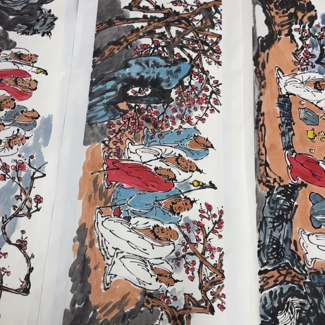 北***山国画王庆亮四尺对开艺