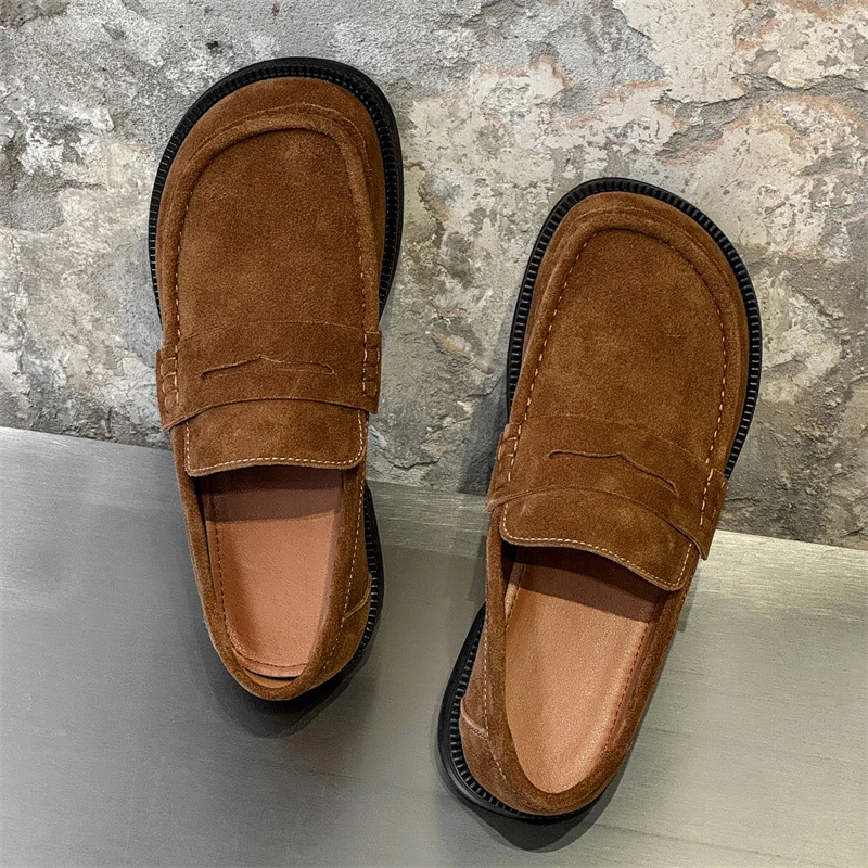 老钱风套脚时尚一脚蹬懒人乐福鞋男士通勤休闲百搭复古英伦豆豆鞋