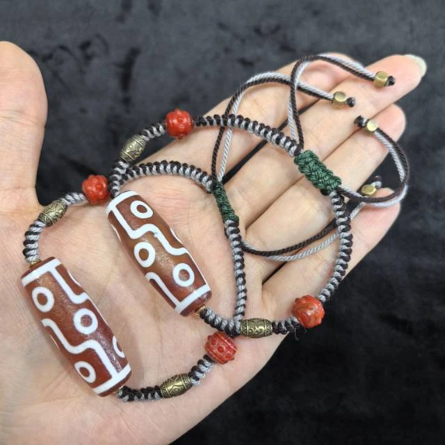 【曹美丽精选】 H96164-玛瑙diy手绳(九眼)-多样性发其一-13*39㎜