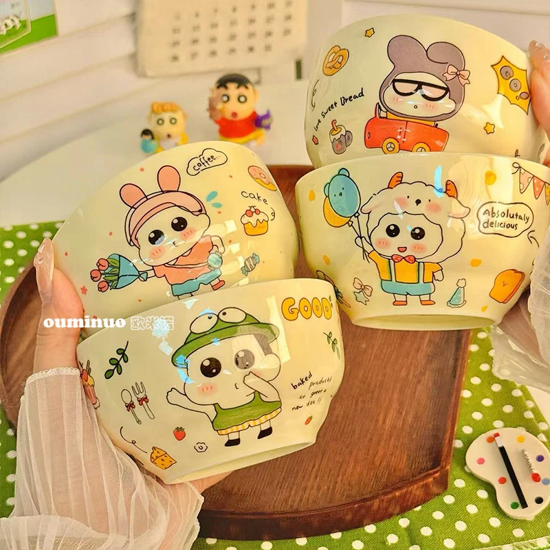 【可爱新仔】4.5英寸米饭碗1个装陶瓷釉下彩工艺好物餐具易清洗