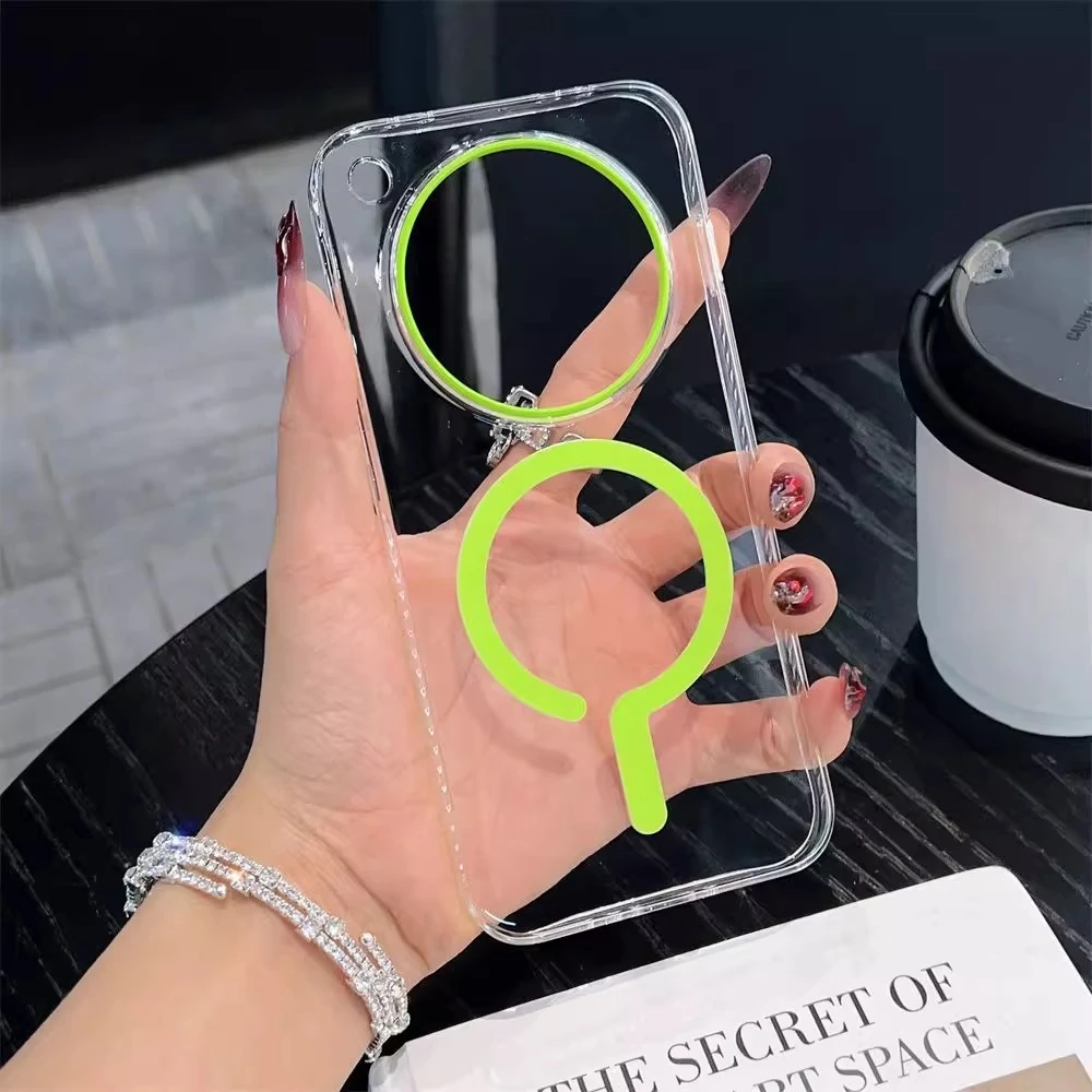 不发黄透明创意问号磁吸适用OPPOFindX8S手机壳简约橙色全包硬壳