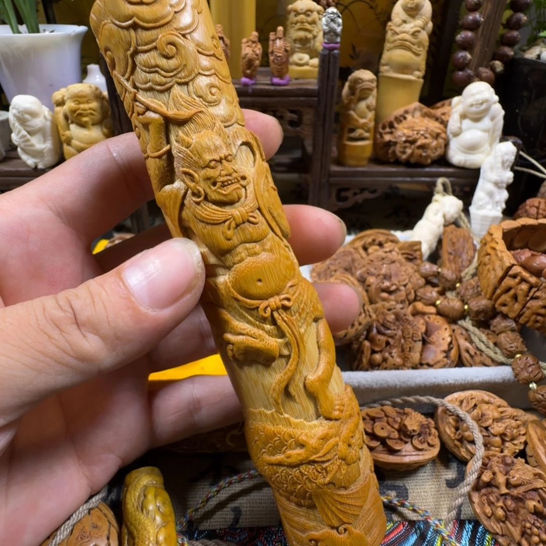 先*麦竹雕魁星点斗一个