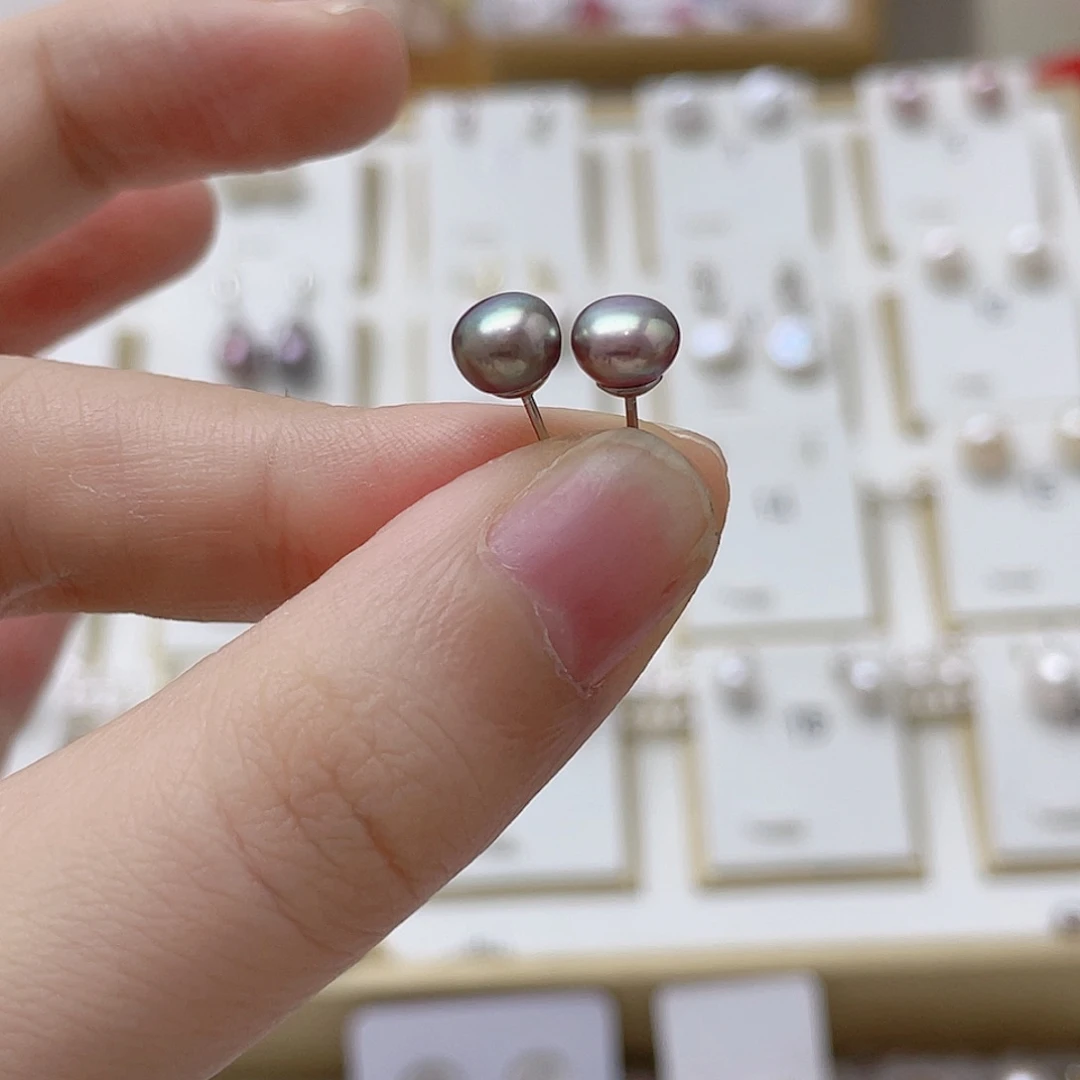 不***。淡水珍珠耳饰银S925镶嵌