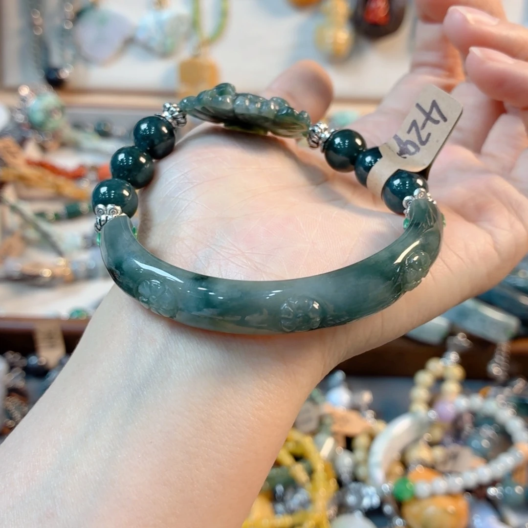 未镶嵌手链翡翠糯**手串