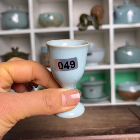 杯049天青釉高足酒杯