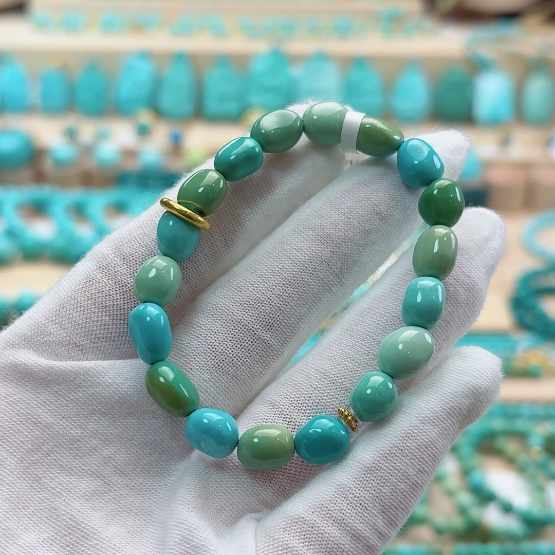 绿松石18K金镶嵌珠宝奇石