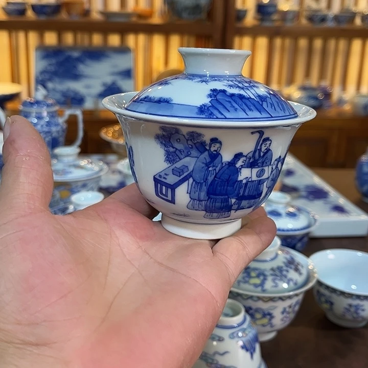 錡镇堂手工手绘盖碗