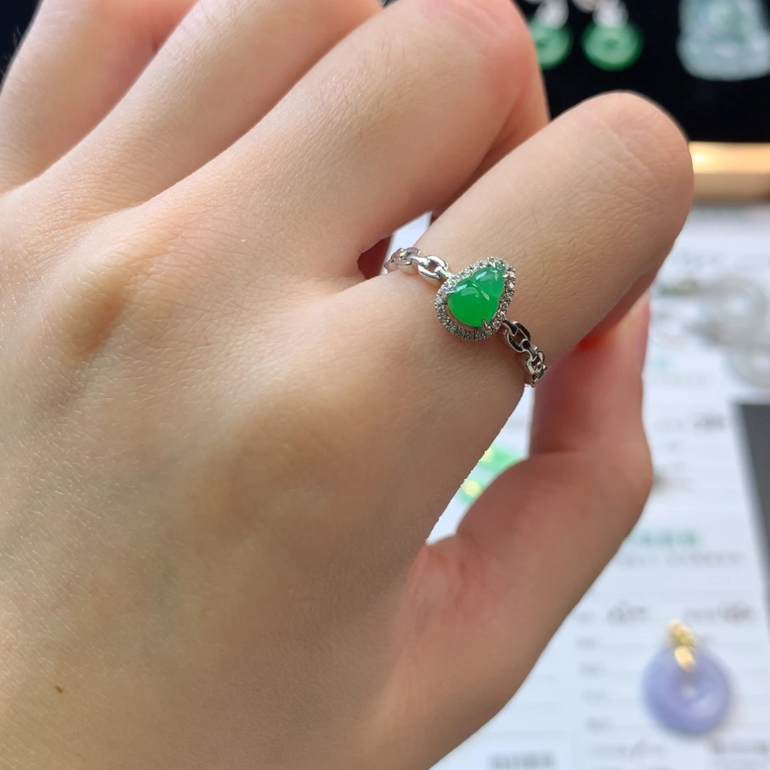 翡翠18K金镶嵌挂件48小时鉴赏期  退货不扣服务费