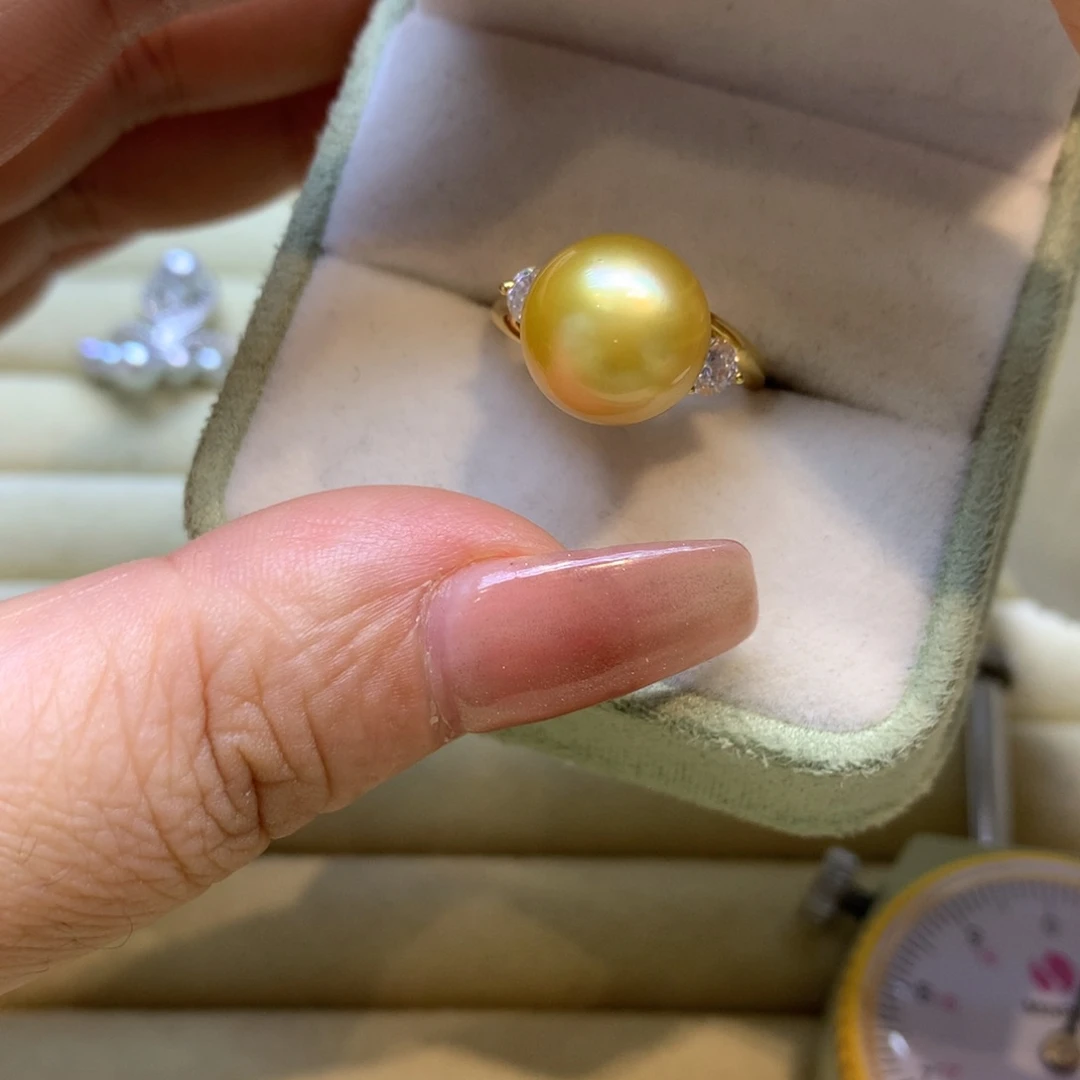 银S925镶嵌戒指海水珍珠