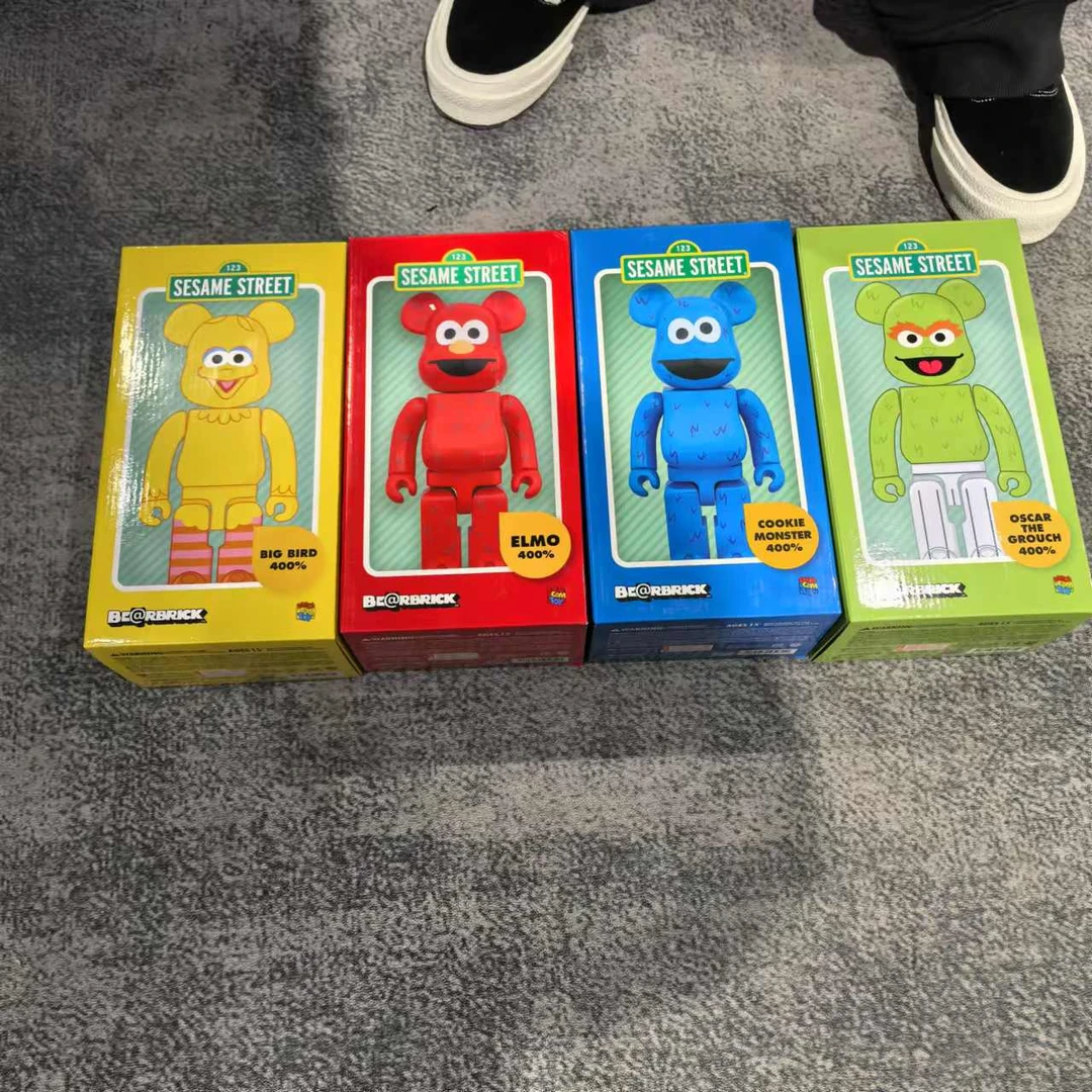 【山哥ST】bearbrick积木熊 芝麻街 无毛版本 四个一套 400%