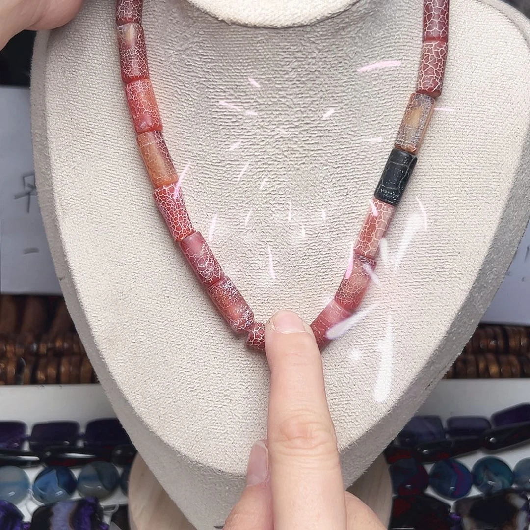 玛瑙/玉髓合金珠宝半成品h87 7.5m 药霜玛瑙根管一条