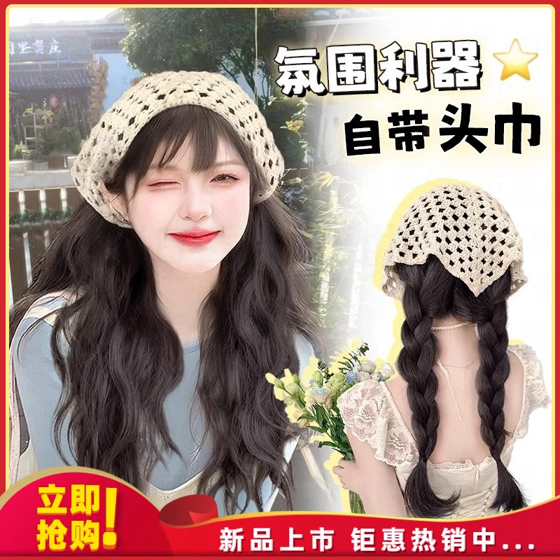 发箍假发半头套水波纹氛围感假发女款半头套假发发箍一体气质温柔