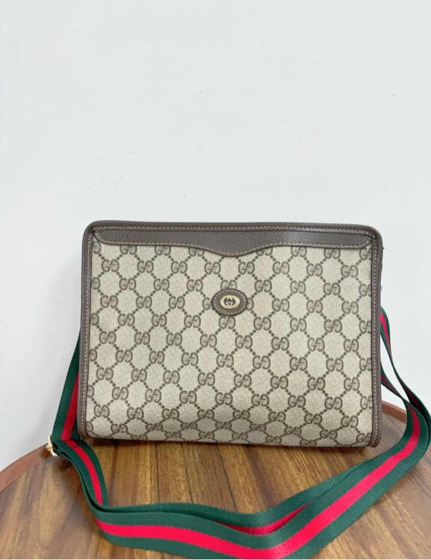 95新 GUCCI/古驰 金标老花手拿包 斜挎包