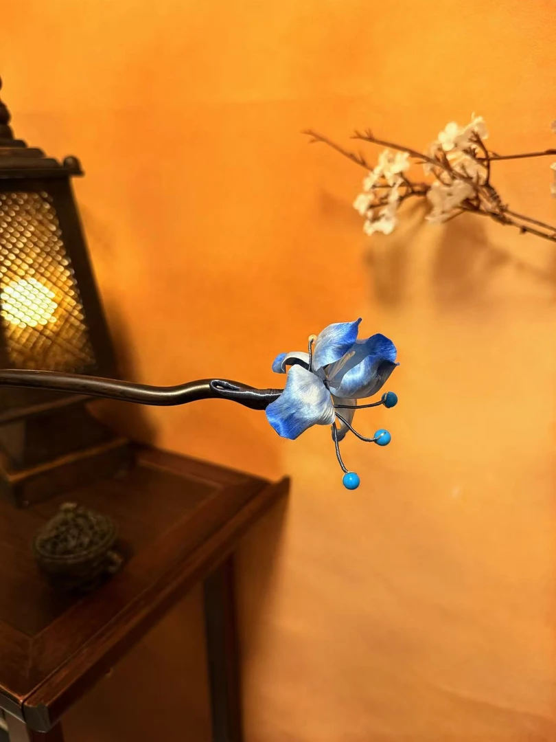 【絮果】绒花檀木发簪