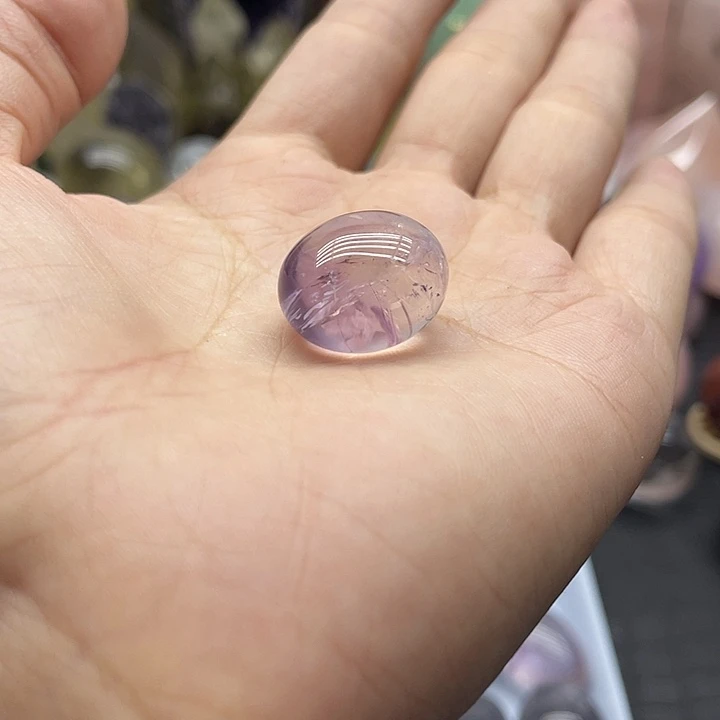 旺***猪水晶珠宝半成品未镶嵌72紫水晶蛋面