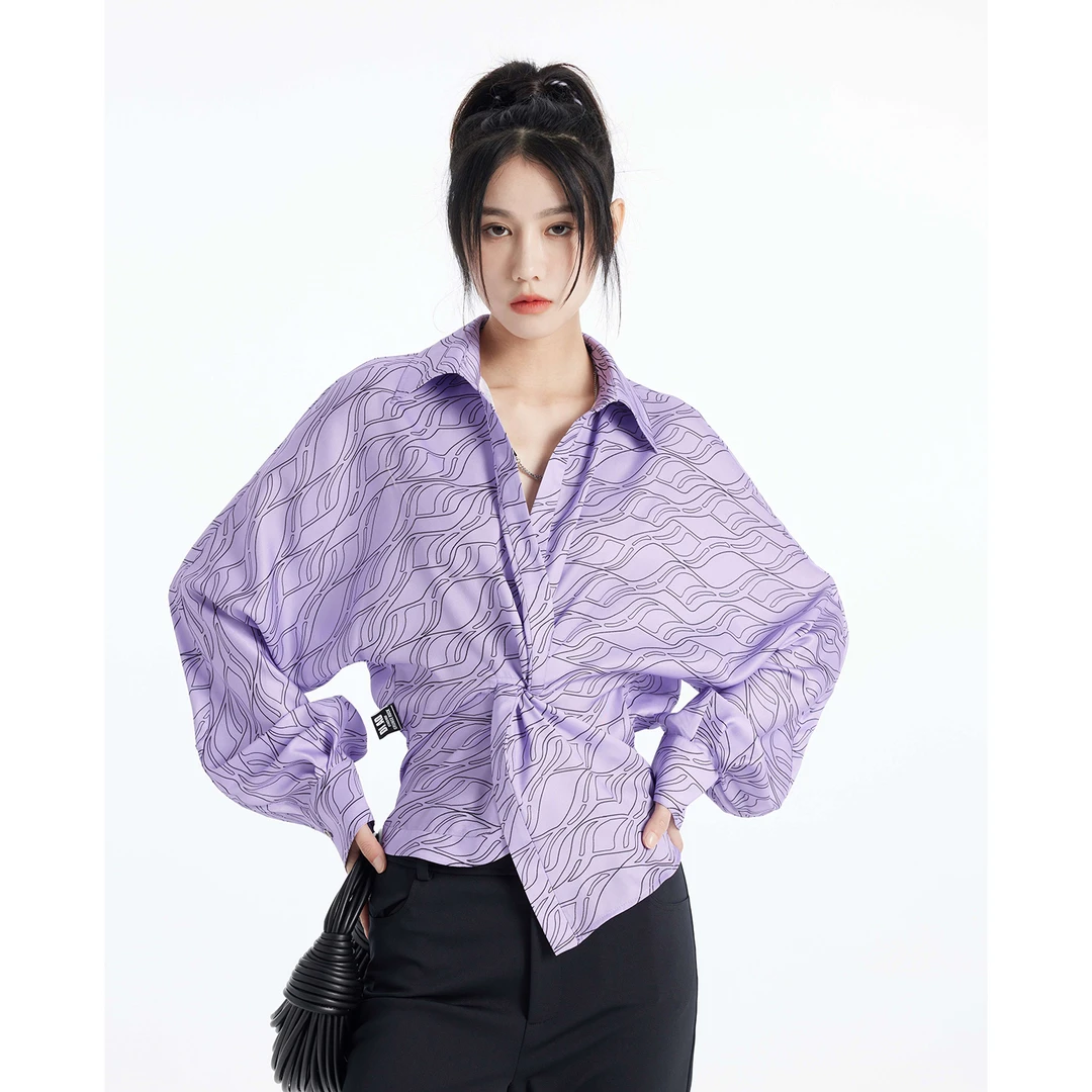 【达人专属】DI.AD设计师款小众扭结显瘦衬衫DC31023C0