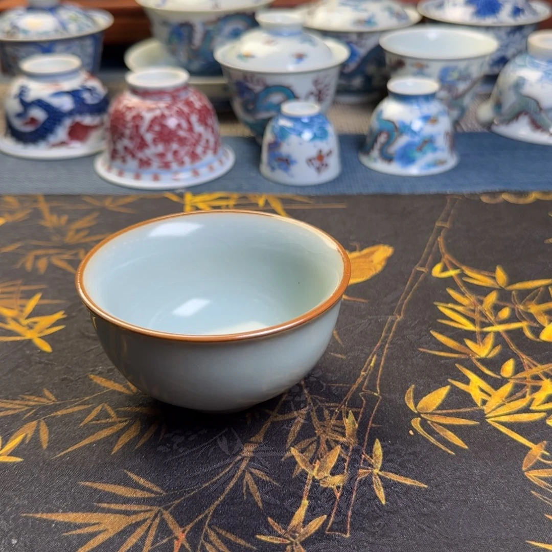 瓷片冰****茶汝窑开片主人杯一个款式随机发