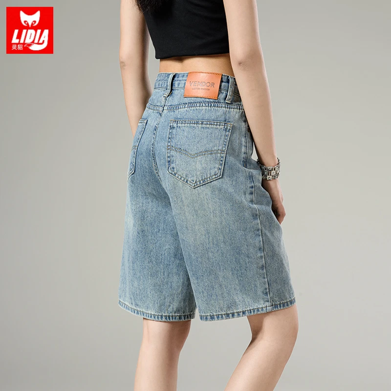 怀旧牛仔短裤女爆款2025夏季薄款外穿中裤宽松显高显瘦五分直筒裤