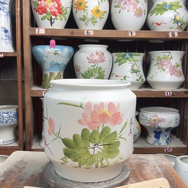 摆件电饭煲绿绿荷花新款新款陶瓷