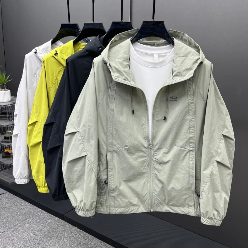 潮牌高级感防晒服网红炸街痞帅夹克男2025夏季新款薄款连帽防晒衣