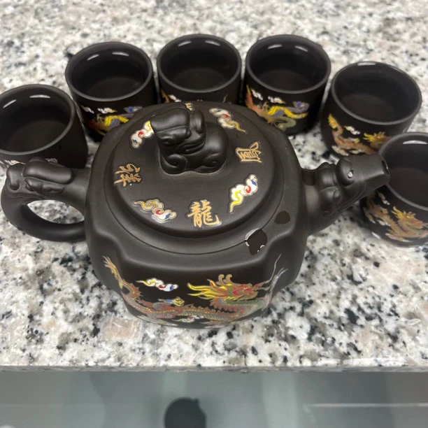 四方龙尊一壶六杯变色凤鸣七件套